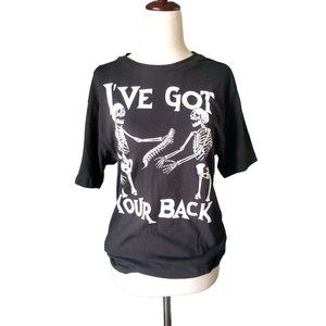 Skeleton Tshirt Unisex S I've Got Your Back Bones Halloween Chiropractor Black